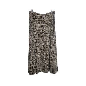 Vintage Maxi Skirt Womens XL Beige Floral Dainty Romantic Cottagecore Whimsical